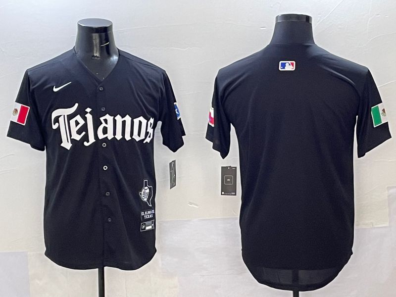 Men Texas Rangers Blank Black Five generations Joint Name 2025 Nike MLB Jersey style 1->texas rangers->MLB Jersey